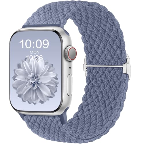 CeMiKa Geflochtenes Armband Kompatibel mit Apple Watch Armband 42mm 38mm 41mm 40mm Damen Herren, Stoff Elastisches Solo Loop Nylon Armband für iWatch Series 10 9 8 7 6 5 4 3 SE Ultra 2 1,BlauGrau CeMiKa Geflochtenes Armband Kompatibel mit Apple Watch Armband 42mm 38mm 41mm 40mm Damen Herren, Stoff Elastisches Solo Loop Nylon Armband für iWatch Series 10 9 8 7 6 5 4 3 SE Ultra 2 1,BlauGrau von CeMiKa