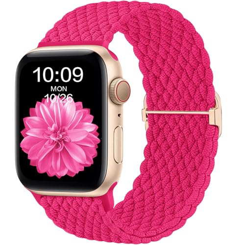 CeMiKa Geflochtenes Armband Kompatibel mit Apple Watch Armband 44mm 45mm 49mm 42mm 46mm Herren Damen, Stoff Elastisches Solo Loop Nylon Armband für iWatch Series 10 9 8 7 6 5 4 3 SE Ultra 2 1 von CeMiKa