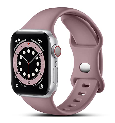 CeMiKa Kompatibel mit Apple Watch Armband 38mm 40mm 41mm, Ersatz Silikon Sport Armbänder Kompatibel mit iWatch Armband Series 9 8 7 6 5 4 3 2 1 SE, 38mm/40mm/41mm-M/L, RauchViolett von CeMiKa