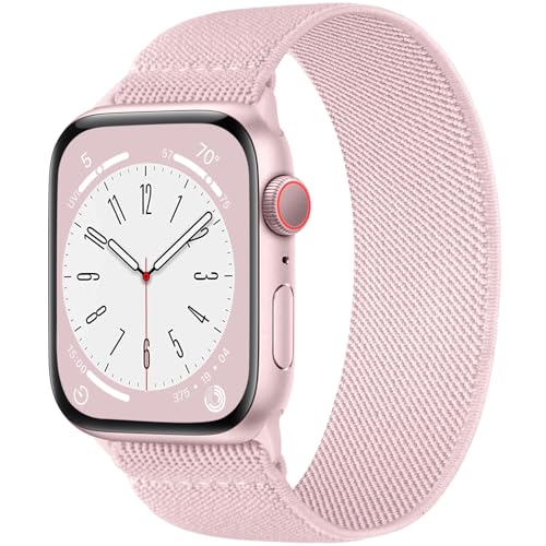 CeMiKa Kompatibel mit Apple Watch Armband 40mm 41mm 42mm 38mm Damen Herren, Stoff Nylon Stretch Elastisch Sport Solo Loop Ersatzband für iWatch Serie 10 9 8 7 SE 6 5 4 3 Ultra 2 1, S Sandrosa CeMiKa Kompatibel mit Apple Watch Armband 40mm 41mm 42mm 38mm Damen Herren, Stoff Nylon Stretch Elastisch Sport Solo Loop Ersatzband für iWatch Serie 10 9 8 7 SE 6 5 4 3 Ultra 2 1, S Sandrosa von CeMiKa