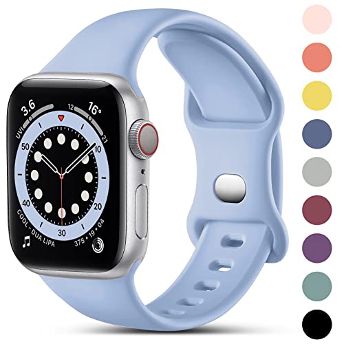 CeMiKa Kompatibel mit Apple Watch Armband 41mm 40mm 38mm, Ersatz Silikon Sport Armbänder Kompatibel mit iWatch Armband Series 9 8 7 6 5 4 3 2 1 SE, 38mm/40mm/41mm-S/M, Lila von CeMiKa