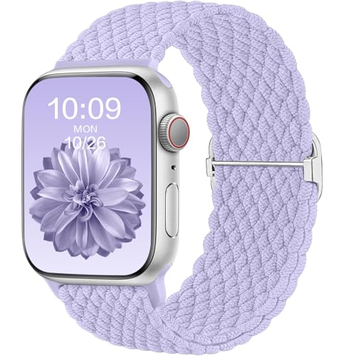 CeMiKa Kompatibel mit Apple Watch Armband 42mm 41mm 40mm 38mm Damen Herren, Geflochtenes Elastisches Solo Loop Nylon Band für iWatch Series 10 9 8 7 6 5 4 3 2 1 SE Ultra 2 1, Lavendel CeMiKa Kompatibel mit Apple Watch Armband 42mm 41mm 40mm 38mm Damen Herren, Geflochtenes Elastisches Solo Loop Nylon Band für iWatch Series 10 9 8 7 6 5 4 3 2 1 SE Ultra 2 1, Lavendel von CeMiKa