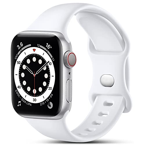 CeMiKa Kompatibel mit Apple Watch Ultra Armband 49mm 45mm 44mm 42mm, Ersatz Silikon Sport Armbänder Kompatibel mit iWatch Armband Ultra 2/Series 9 8 7 6 5 4 3 2 1, Damen Männer, Weiß von CeMiKa