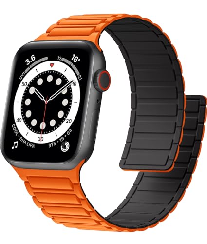 CeMiKa Magnetische Band kompatibel mit Apple Watch Armband 44mm 49mm 45mm 42mm,Starke Silikon Magnetische Sport Loop Ersatzbänder für iWatch Ultra 2/Ultra Series 9 8 7 SE 6 5 4 3 2 1, Herren Damen von CeMiKa