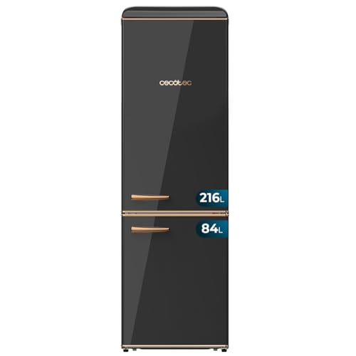 Cecotec Bolero CoolMarket Combi Origin 300 Kühlschrank mit 2 Türen, Retro-Kühlschrank, 300 l, Schwarz E, Höhe 191,5 cm und 60 cm Breite, Temperaturkontrolle, verchromter Griff und Glasablagen, Schwarz Cecotec Bolero CoolMarket Combi Origin 300 Kühlschrank mit 2 Türen, Retro-Kühlschrank, 300 l, Schwarz E, Höhe 191,5 cm und 60 cm Breite, Temperaturkontrolle, verchromter Griff und Glasablagen, Schwarz von Cecotec