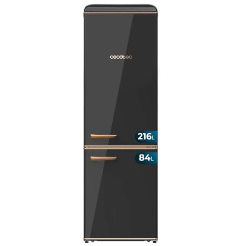 Cecotec Bolero CoolMarket Combi Origin 300 Kühlschrank mit 2 Türen, Retro-Kühlschrank, 300 l, Schwarz E, Höhe 191,5 cm und 60 cm Breite, Temperaturkontrolle, verchromter Griff und Glasablagen, Schwarz Cecotec Bolero CoolMarket Combi Origin 300 Kühlschrank mit 2 Türen, Retro-Kühlschrank, 300 l, Schwarz E, Höhe 191,5 cm und 60 cm Breite, Temperaturkontrolle, verchromter Griff und Glasablagen, Schwarz von Cecotec
