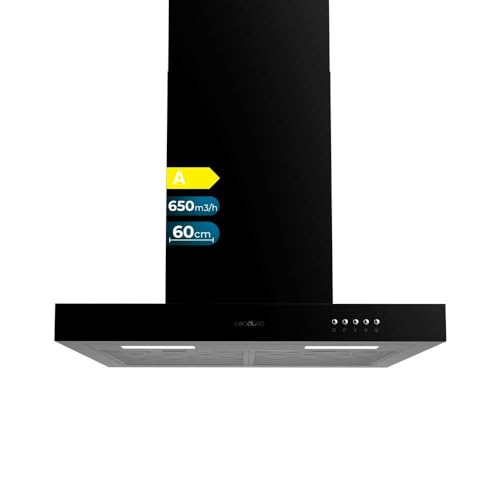 Cecotec Bolero Flux TM 606500 Black A Dunstabzugshaube, 60 cm, Motor 165 W, dekorativ mit Edelstahl-Finish, Saugleistung 650 m³/h, mechanische Steuerung, 3 Leistungsstufen, Licht und Kohlefilter Cecotec Bolero Flux TM 606500 Black A Dunstabzugshaube, 60 cm, Motor 165 W, dekorativ mit Edelstahl-Finish, Saugleistung 650 m³/h, mechanische Steuerung, 3 Leistungsstufen, Licht und Kohlefilter von Cecotec