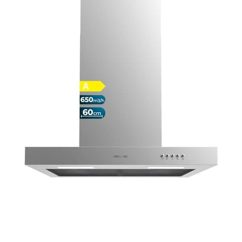 Cecotec Bolero Flux TM 606500 Edelstahl A Dunstabzugshaube, 60 cm, Motor 165 W, dekorativ mit Edelstahl-Finish, Saugleistung 650 m³/h, mechanische Steuerung, 3 Leistungsstufen, Licht und Kohlefilter Cecotec Bolero Flux TM 606500 Edelstahl A Dunstabzugshaube, 60 cm, Motor 165 W, dekorativ mit Edelstahl-Finish, Saugleistung 650 m³/h, mechanische Steuerung, 3 Leistungsstufen, Licht und Kohlefilter von Cecotec
