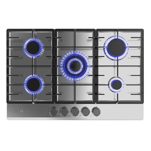 Cecotec Butan- und Erdgas-Kochfeld 5 Flammen Bolero Squad G 5200F Inox. 11000W, Edelstahl, Vollgusseisenroste, WOK-Brenner mit Dreifachkrone, Elektrische Zündung, Sicherheitssystem Cecotec Butan- und Erdgas-Kochfeld 5 Flammen Bolero Squad G 5200F Inox. 11000W, Edelstahl, Vollgusseisenroste, WOK-Brenner mit Dreifachkrone, Elektrische Zündung, Sicherheitssystem von Cecotec