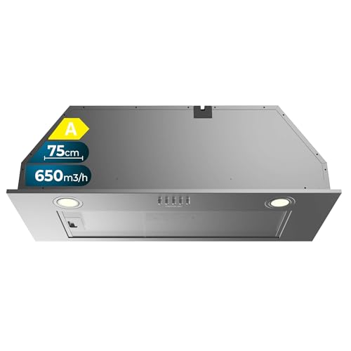 Cecotec Dunstabzugshaube 75 cm integriert Bolero Flux IM 756500 Inox A. Saugleistung 650m3/h, Motor 165W, mechanische Steuerung, 3 Leistungsstufen, Licht und Aktivkohlefilter, Edelstahl Cecotec Dunstabzugshaube 75 cm integriert Bolero Flux IM 756500 Inox A. Saugleistung 650m3/h, Motor 165W, mechanische Steuerung, 3 Leistungsstufen, Licht und Aktivkohlefilter, Edelstahl von Cecotec