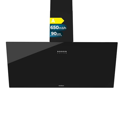 Cecotec Dunstabzugshaube Dekorativ 90cm Bolero Flux DM 906500 Glass Black A. 165W, Niedriger Energieverbrauch, Front aus schwarzem Glas, Absaugung 650m³/h, Mechanische Steuerung, 3 Leistungsstufen Cecotec Dunstabzugshaube Dekorativ 90cm Bolero Flux DM 906500 Glass Black A. 165W, Niedriger Energieverbrauch, Front aus schwarzem Glas, Absaugung 650m³/h, Mechanische Steuerung, 3 Leistungsstufen von Cecotec