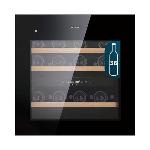 Cecotec Einbaufähiger Getränkekühlschrank mit Kompressor - 36 Flaschen - GrandSommelier Duo 36000 Touch Black Compressor. Schwarzes Glas, Sensor-Touch-Öffnung, Doppelzone-Temperatur, LED-Display Cecotec Einbaufähiger Getränkekühlschrank mit Kompressor - 36 Flaschen - GrandSommelier Duo 36000 Touch Black Compressor. Schwarzes Glas, Sensor-Touch-Öffnung, Doppelzone-Temperatur, LED-Display von Cecotec