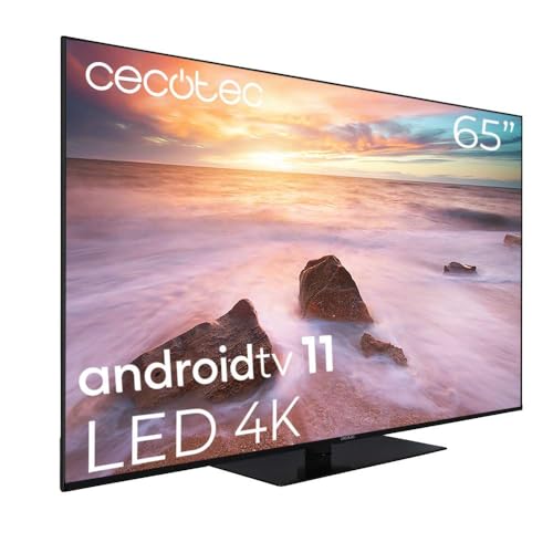 Cecotec Fernseher LED 65" Smart TV A2 Series ALU20065Z. 4K UHD, Android 11, Frameless, Zentralspeana, MEMC, Dolby Vision y Dolby Atmos, HDR10, 2 Lautsprecher de 10W, Modell 2023 von Cecotec