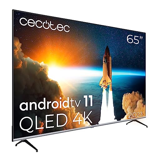 Cecotec Fernseher QLED 65" Smart TV V1 Series VQU10065S. 4K UHD, Android 11, Frameless, MEMC, Dolby Vision y Dolby Atmos, HDR10, Wide Color Gamut 96%, 2 Lautsprecher 12W, 2 Kontrollen, Modell 2023 von Cecotec