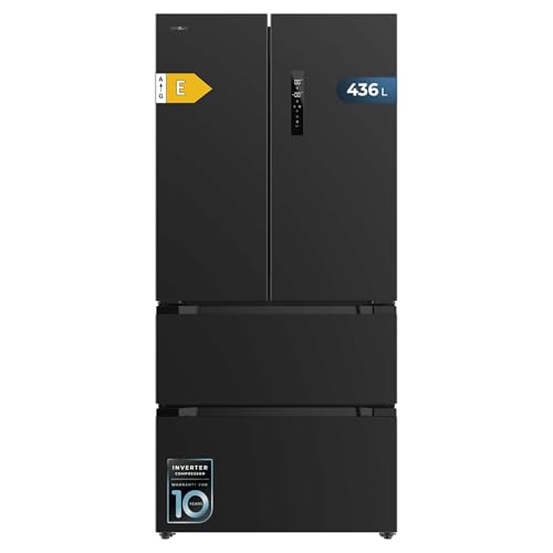 Cecotec Französischer Tür-Kühlschrank Bolero CoolMarket FD 436 Dark E. Inverter Plus Kompressor, Französischer 4-Tür-Kühlschrank Dark 183x84cm, 510L, No Frost, Energieklasse E, Metal Cooling Cecotec Französischer Tür-Kühlschrank Bolero CoolMarket FD 436 Dark E. Inverter Plus Kompressor, Französischer 4-Tür-Kühlschrank Dark 183x84cm, 510L, No Frost, Energieklasse E, Metal Cooling von Cecotec