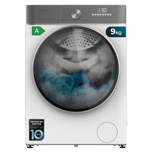 Cecotec Frontlader-Waschmaschine Bolero DressCode 9800 Inverter A. 2000 W, 1400 U/min, 16 Prog, Inverter Plus Motor, SteamMax, Automatische Beladung und XXL-Touchscreen-Display. Klasse A von Cecotec
