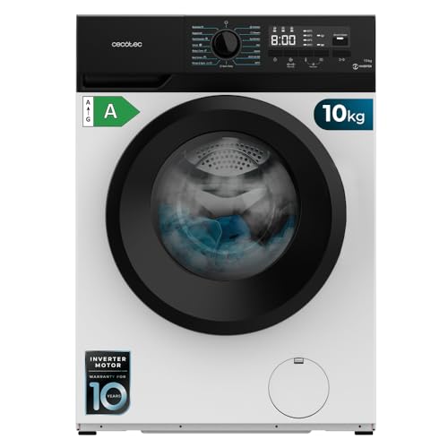 Cecotec Frontlader-Waschmaschine mit 10 kg Bolero DressCode 10300 Inverter A. 2000 W, 1400 U/min Maximal einstellbar, 15 Programme, Niedriger Verbrauch, Dampf SteamMax, Automatische Trommelreinigung von Cecotec