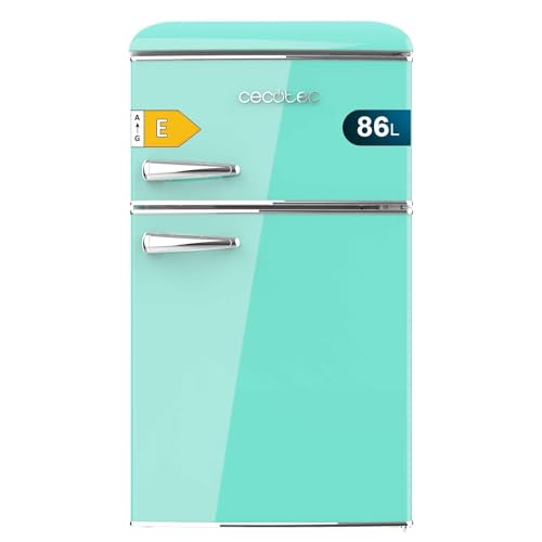 Cecotec Kleiner Kühlschrank - 2-türiger Kühlschrank - Retro 86L Bolero CoolMarket 2D Origin 86 Green E. 89,3 cm Höhe und 48,7 cm Breite, Energieklasse E, Eisfach, Innenbeleuchtung und Chromgriff, Grün Cecotec Kleiner Kühlschrank - 2-türiger Kühlschrank - Retro 86L Bolero CoolMarket 2D Origin 86 Green E. 89,3 cm Höhe und 48,7 cm Breite, Energieklasse E, Eisfach, Innenbeleuchtung und Chromgriff, Grün von Cecotec