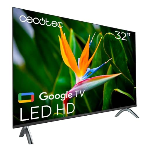 Cecotec Smart TV - LED-Fernseher mit 32 Zoll, HD-Auflösung - A4 Serie ALH40032S. Google TV Betriebssystem, Dolby Audio, HDR10, 16 GB ROM, Bluetooth, compatible to Google Voice Assistant und Chromecast Cecotec Smart TV - LED-Fernseher mit 32 Zoll, HD-Auflösung - A4 Serie ALH40032S. Google TV Betriebssystem, Dolby Audio, HDR10, 16 GB ROM, Bluetooth, compatible to Google Voice Assistant und Chromecast von Cecotec