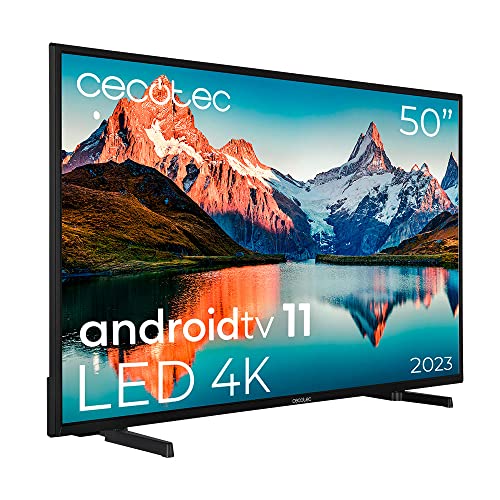 Cecotec TV LED 50" Smart TV A Series ALU00050S. 4K UHD, Android 11, MEMC, Chromecast integriert, Dolby Vision, Dolby Atmos, HDR10, Bluetooth, 2 Lautsprechern 10W, Modell 2023 von Cecotec