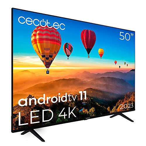 Cecotec TV LED 50" Smart TV A1 Series ALU10050S. 4K UHD, Android 11, Rahmenloses Design, MEMC, Dolby Vision, Dolby Atmos, HDR10, Modell 2023, Zwei 10-Watt-Lautsprechern von Cecotec