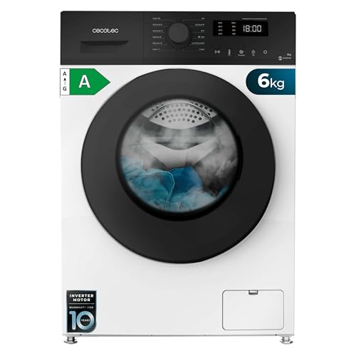 Cecotec Waschmaschine 6 kg Bolero DressCode 6150 Inverter A, klasse A, 1000 U/min, Inverter Plus Motor, Steam Max, 12 Programme, Trommelreinigung, Verzögerter Start, Kindersicherung, LED-Display Cecotec Waschmaschine 6 kg Bolero DressCode 6150 Inverter A, klasse A, 1000 U/min, Inverter Plus Motor, Steam Max, 12 Programme, Trommelreinigung, Verzögerter Start, Kindersicherung, LED-Display von Cecotec