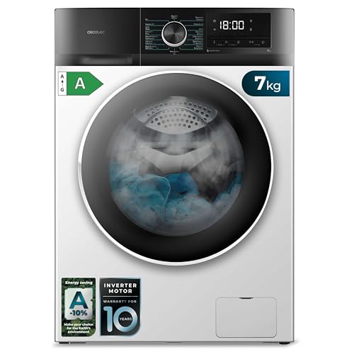 Cecotec Waschmaschine 7 Kg Carga Frontal Bolero Dresscode 7500 Inverter A. 1850 W, 1400 rpm, Motor Inverter Plus, Bajo Consumo, 16 Programas, SteamMax, Delay Start, Weiss Cecotec Waschmaschine 7 Kg Carga Frontal Bolero Dresscode 7500 Inverter A. 1850 W, 1400 rpm, Motor Inverter Plus, Bajo Consumo, 16 Programas, SteamMax, Delay Start, Weiss von Cecotec