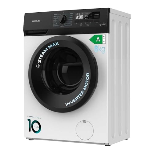 Cecotec Waschmaschine 8 kg Bolero DressCode 8300 Inverter A Essential, 1950W, programmierbare Umdrehungen bis zu 1400 rpm, 15 Programme, niedriger Verbrauch, Inverter Plus Motor, Dampf SteamMax Cecotec Waschmaschine 8 kg Bolero DressCode 8300 Inverter A Essential, 1950W, programmierbare Umdrehungen bis zu 1400 rpm, 15 Programme, niedriger Verbrauch, Inverter Plus Motor, Dampf SteamMax von Cecotec