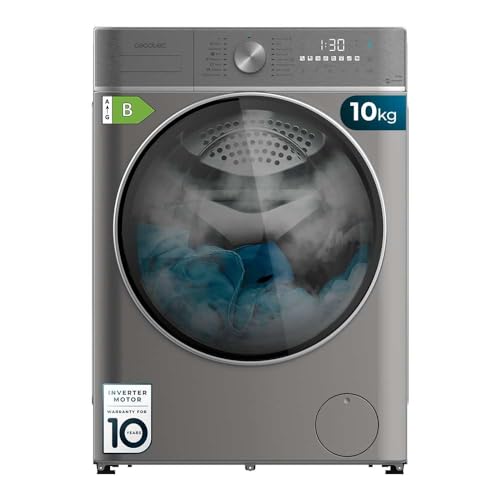 Cecotec Waschmaschine Trockner Frontlader 10-6 kg Bolero Wash&Dry 10680 Inverter Steel B. 1400 U/min, 16 Programme, Motor Inverter Plus, SteamMax, OnSmart, Fuzzy Logic, SpaCare und Ladedetektor von Cecotec