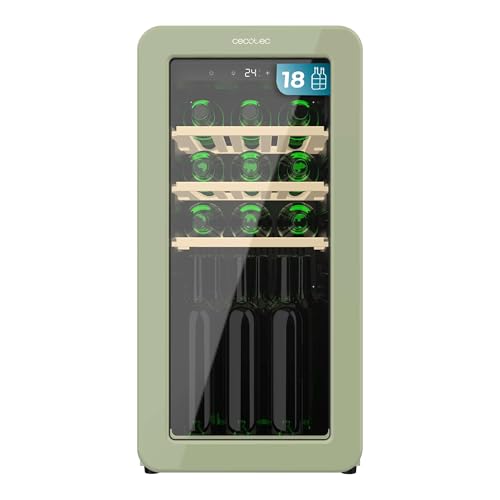Cecotec Weinkühlschrank 18 Flaschen Retro Bolero Grandsommelier Origin 18 Hit Green. Grünes Finish mit LED-Steuerung, Temperatur 5-20ºC, Kompressor, NoFrost, Holzregale, Innenbeleuchtung, Belüftung Cecotec Weinkühlschrank 18 Flaschen Retro Bolero Grandsommelier Origin 18 Hit Green. Grünes Finish mit LED-Steuerung, Temperatur 5-20ºC, Kompressor, NoFrost, Holzregale, Innenbeleuchtung, Belüftung von Cecotec