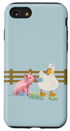 Bauernleben mit Schwein und Ente Hülle für iPhone SE (2020) / 7 / 8 von Cedar Rue
