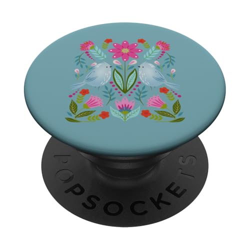 Boho Blue Vögel und Blumen PopSockets Klebender PopGrip Boho Blue Vögel und Blumen PopSockets Klebender PopGrip von Cedar Rue
