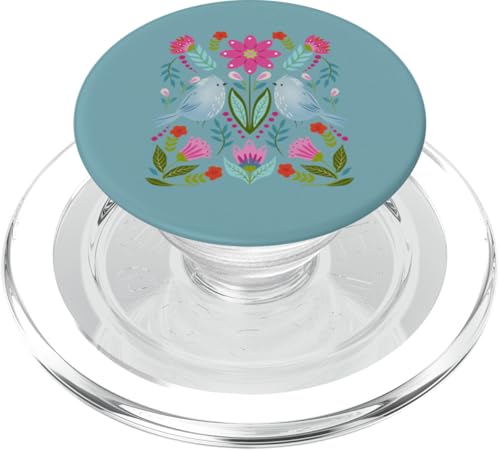 Boho Blue Vögel und Blumen PopSockets PopGrip für MagSafe Boho Blue Vögel und Blumen PopSockets PopGrip für MagSafe von Cedar Rue