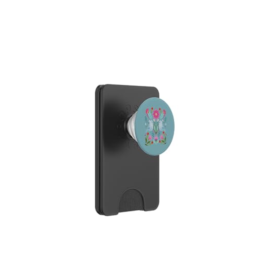 Boho Blue Vögel und Blumen PopSockets PopWallet für MagSafe Boho Blue Vögel und Blumen PopSockets PopWallet für MagSafe von Cedar Rue