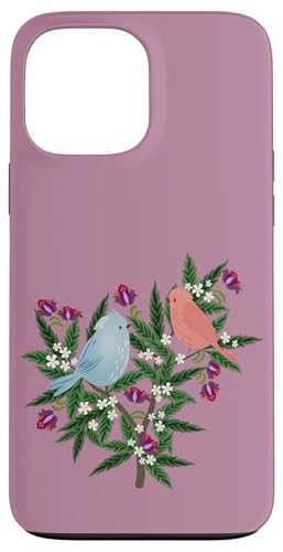 Boho Vögel und Blumen Hülle für iPhone 13 Pro Max von Cedar Rue