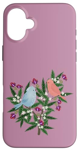 Boho Vögel und Blumen Hülle für iPhone 16 Plus von Cedar Rue