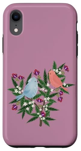 Boho Vögel und Blumen Hülle für iPhone XR von Cedar Rue