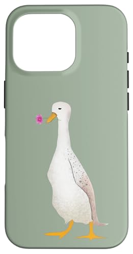 Ente hält eine Blume Hülle für iPhone 16 Pro von Cedar Rue