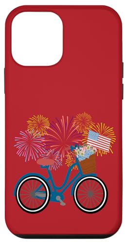 Fahrrad mit amerikanischer Flagge und Feuerwerk Hülle für iPhone 12 mini von Cedar Rue