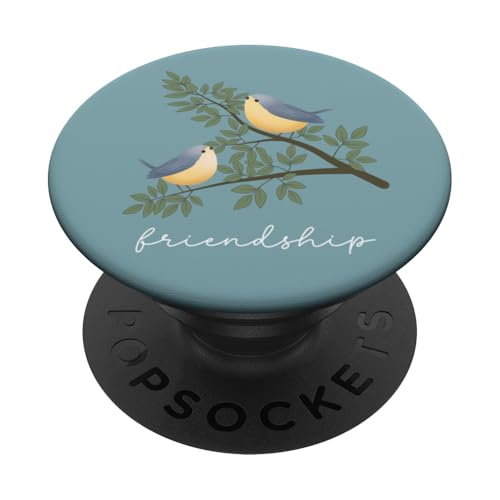 Freundschaft Zwei Vögel auf einem Ast weißer Text PopSockets Klebender PopGrip Freundschaft Zwei Vögel auf einem Ast weißer Text PopSockets Klebender PopGrip von Cedar Rue