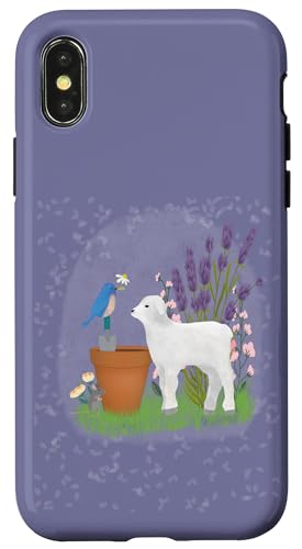 Garten mit Schaf und Vogel Hülle für iPhone X/XS Garten mit Schaf und Vogel Hülle für iPhone X/XS von Cedar Rue