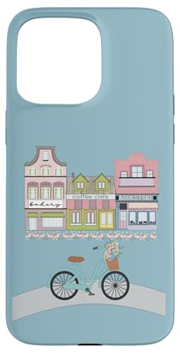 Gemütliche Stadt und Fahrrad mit Blumen Hülle für iPhone 15 Pro Max von Cedar Rue
