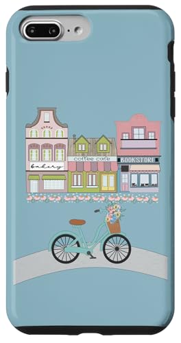 Gemütliche Stadt und Fahrrad mit Blumen Hülle für iPhone 7 Plus/8 Plus von Cedar Rue