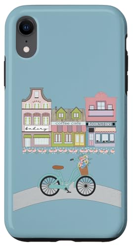 Gemütliche Stadt und Fahrrad mit Blumen Hülle für iPhone XR von Cedar Rue