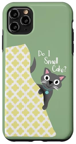 Rieche ich Kuchen? Katze schaut aus dem Vorhang lustig Hülle für iPhone 11 Pro Max von Cedar Rue