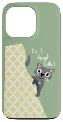 Rieche ich Kuchen? Katze schaut aus dem Vorhang lustig Hülle für iPhone 13 Pro von Cedar Rue