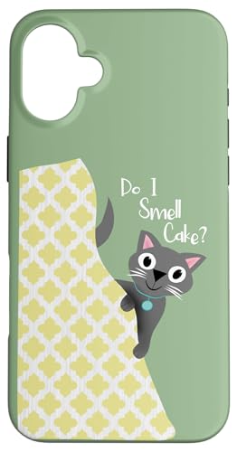 Rieche ich Kuchen? Katze schaut aus dem Vorhang lustig Hülle für iPhone 16 Plus von Cedar Rue