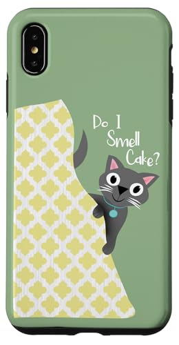 Rieche ich Kuchen? Katze schaut aus dem Vorhang lustig Hülle für iPhone XS Max von Cedar Rue