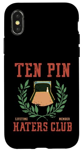 Ten Pin Haters Club Bowlingbahn Strike Spare Retro Hülle für iPhone X/XS Ten Pin Haters Club Bowlingbahn Strike Spare Retro Hülle für iPhone X/XS von Cedar Rue
