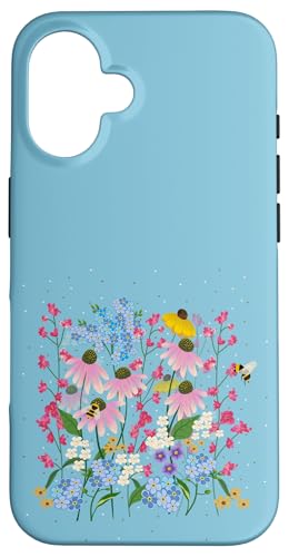 Wildblumen und Bienen Hülle für iPhone 16 von Cedar Rue